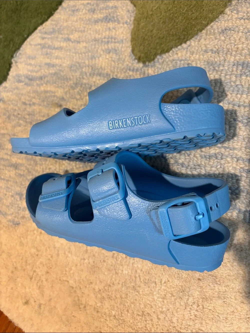 Birkenstock Kids Sky Blue Two-Strap Adjustable Sandals